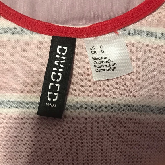 0 Red, white and black striped fit & flare mini Divided H&M dress - Picture 3 of 3